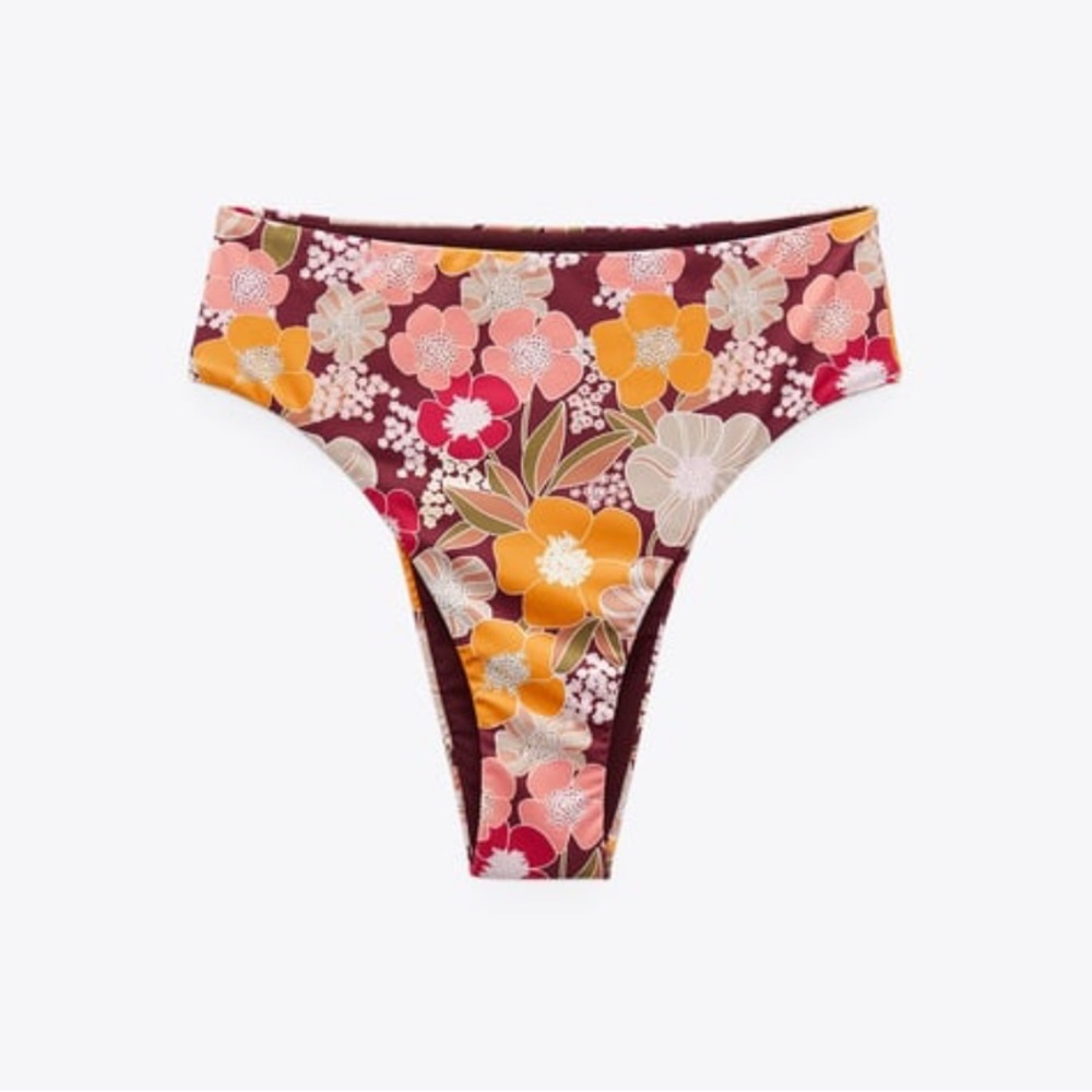 {Zara} Brand New Floral Vintage Inspired Bikini Bottoms